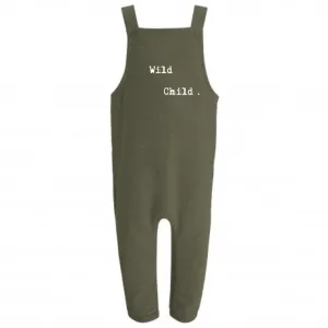 Fleece lined wild child . Khaki dungarees (6 months to 3 years)
