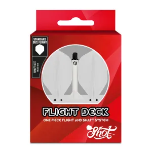 Flight Deck-One Piece Dart Flight and Shaft System-White