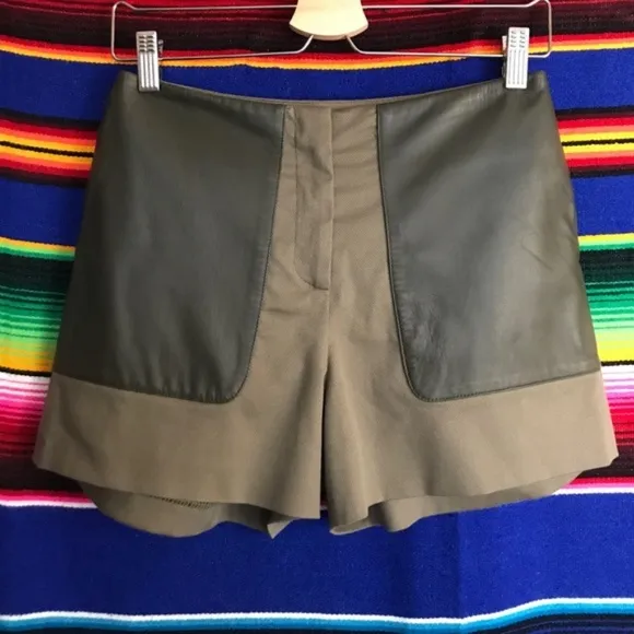 Garmentory Vincetta Leather Pocket Shorts Perforated