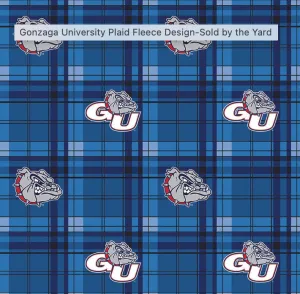 GONGAZA UNIVERSITY-Plaid Fleece-100% Polyester-GONZ812