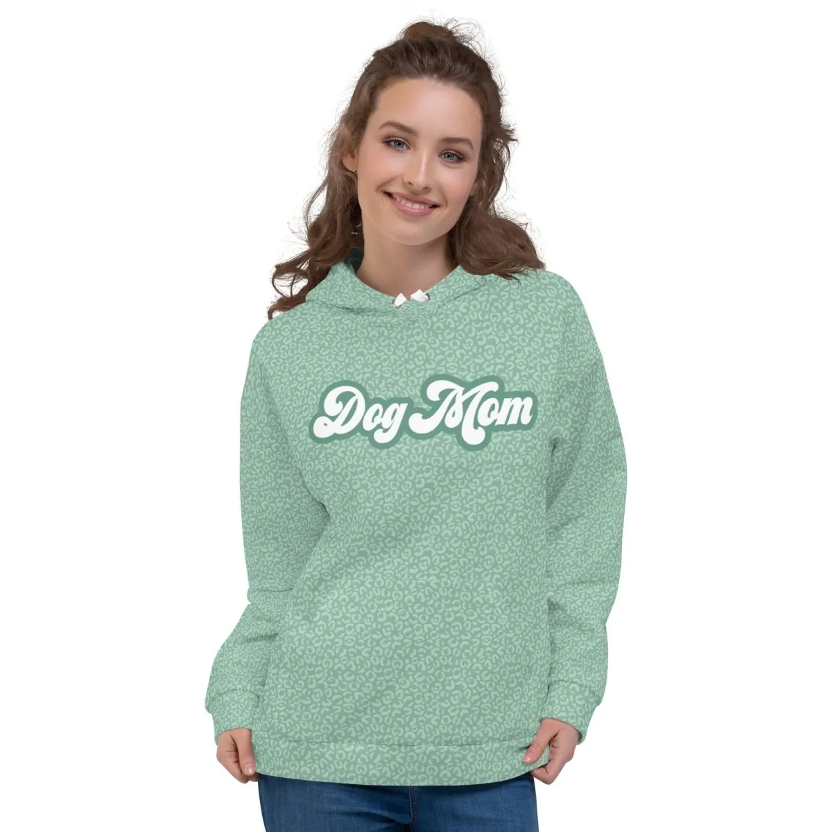 Green Leopard Print Dog Mom Hoodie