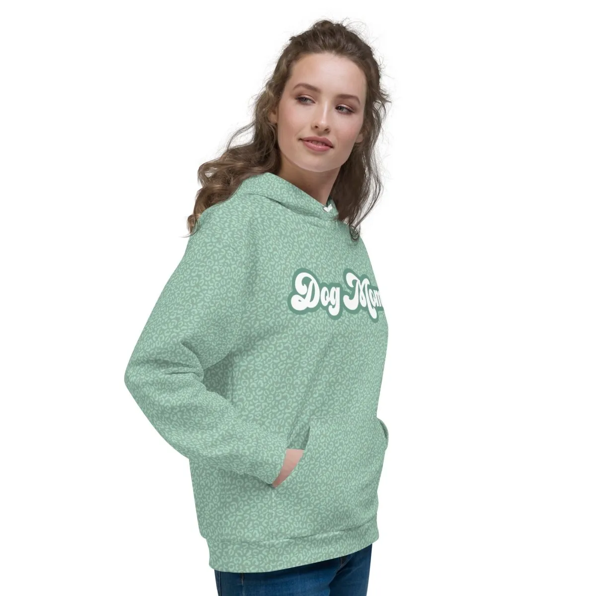 Green Leopard Print Dog Mom Hoodie