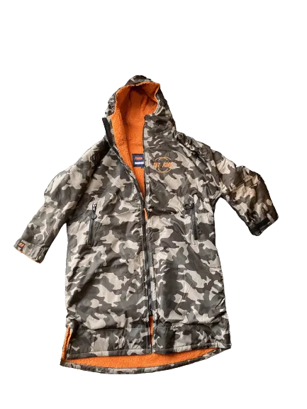 Grey Camo Change Robe with Orange Fleece  - RuggaRobe