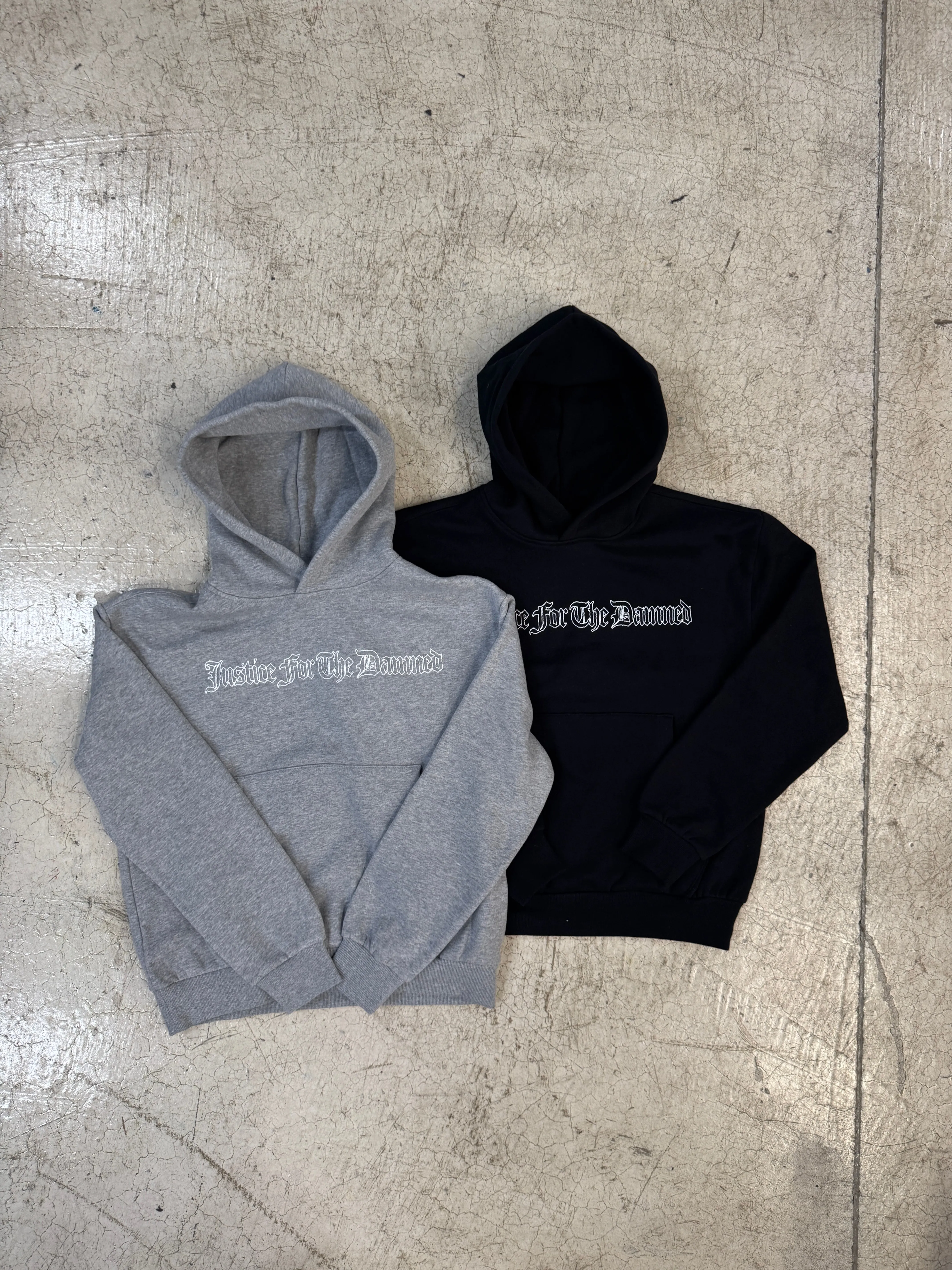 Grey Marle Logo Box Hoodie