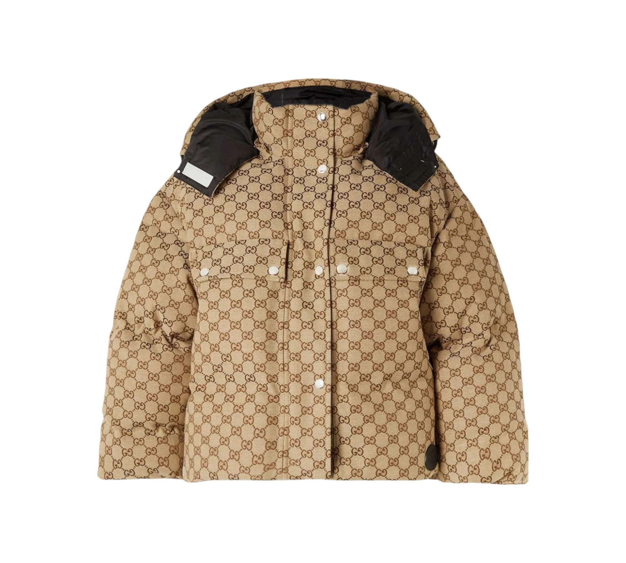 GUCCI Hooded padded cotton-blend logo-jacquard down jacket