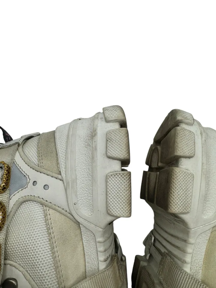 Gucci White Flashtrek Crystal Strap Size 36 ~ US 6 Women's Shoes