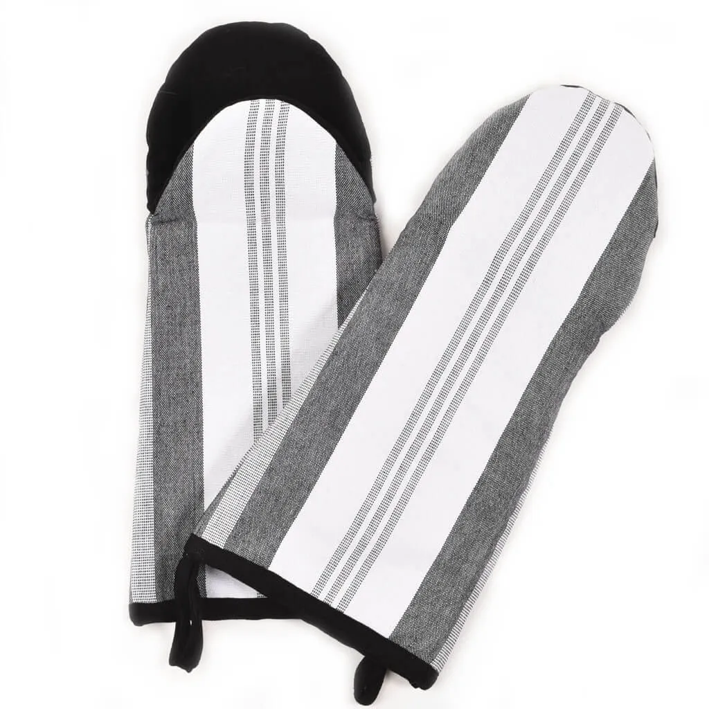 Hand Woven Barbecue Mitt | Black & White