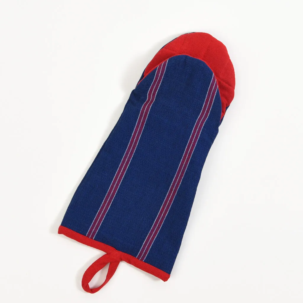 Hand Woven Barbecue Mitts | Red, White & Blues