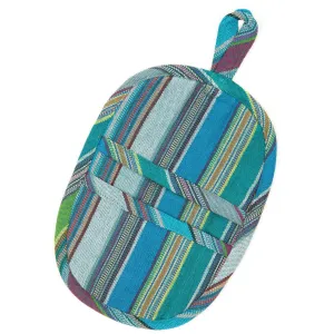 Hand woven Mini Oven Mitt | Quetzal Jade Stripes