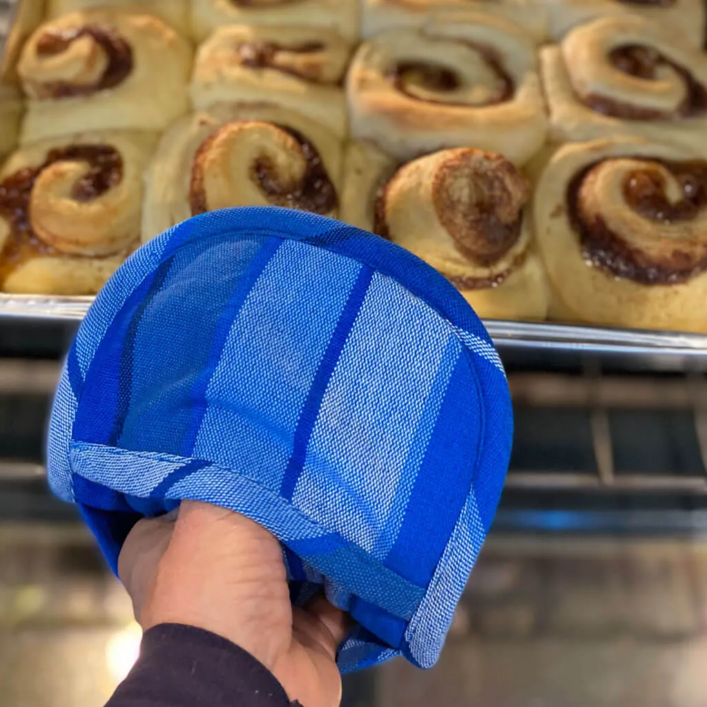 Hand Woven Mini Oven Mitt | Stormy Blues