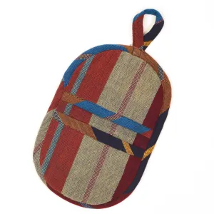 Hand woven Mini Oven Mitt | Wide Indigo Stripes