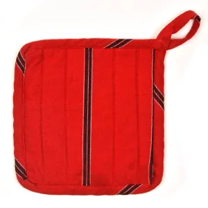 Hand Woven Square Pot Holder | Cajola Red Stripes