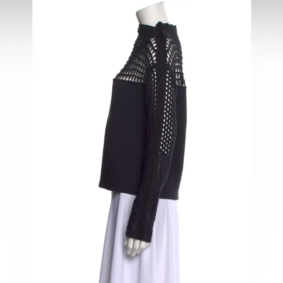 Helmut Lang Black Open-Knit Sweater - Size L