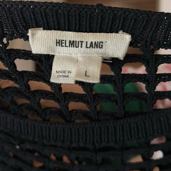 Helmut Lang Black Open-Knit Sweater - Size L