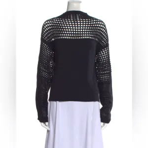 Helmut Lang Black Open-Knit Sweater - Size L