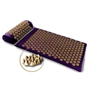 Hemmka Health Supreme Acupressure Mat & Pillow - Purple / Gold
