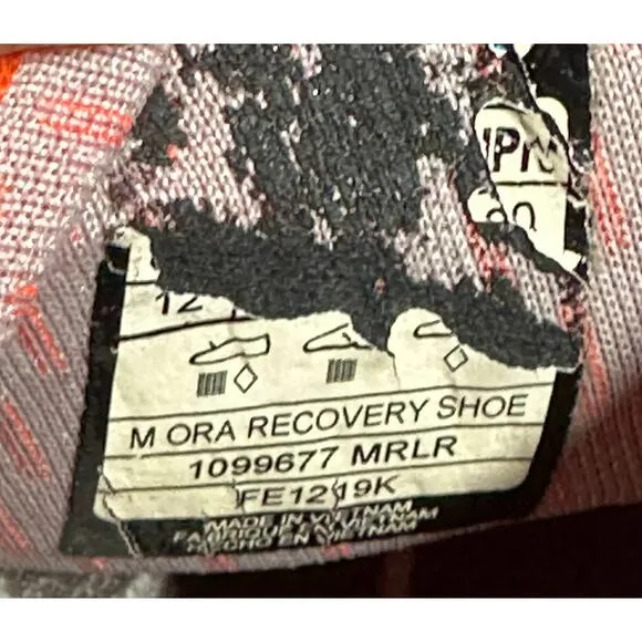 Hoka One One Ora Recovery Shoe 1099677 Orange White Men’s Size 12