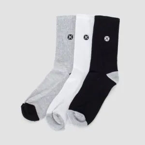 Hurley Icon 1/2 Terry Crew Socks 3 Pack Le Grey Heather