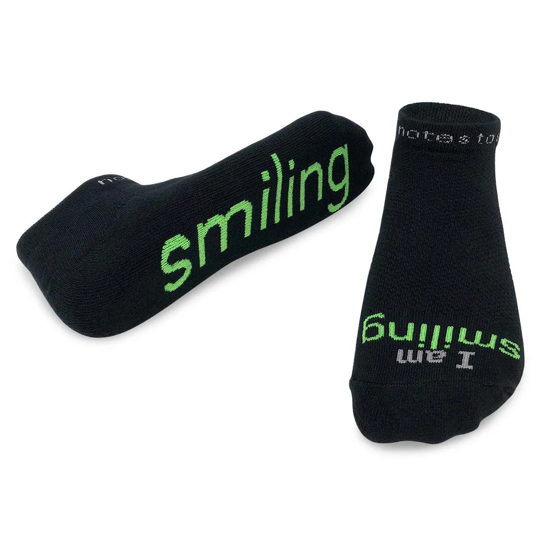 I am smiling® black low-cut socks