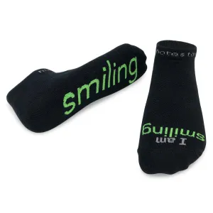 I am smiling® black low-cut socks
