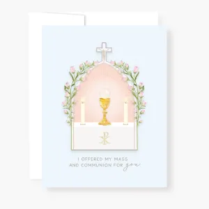 I Prayed for you at Mass Card | Light Blue