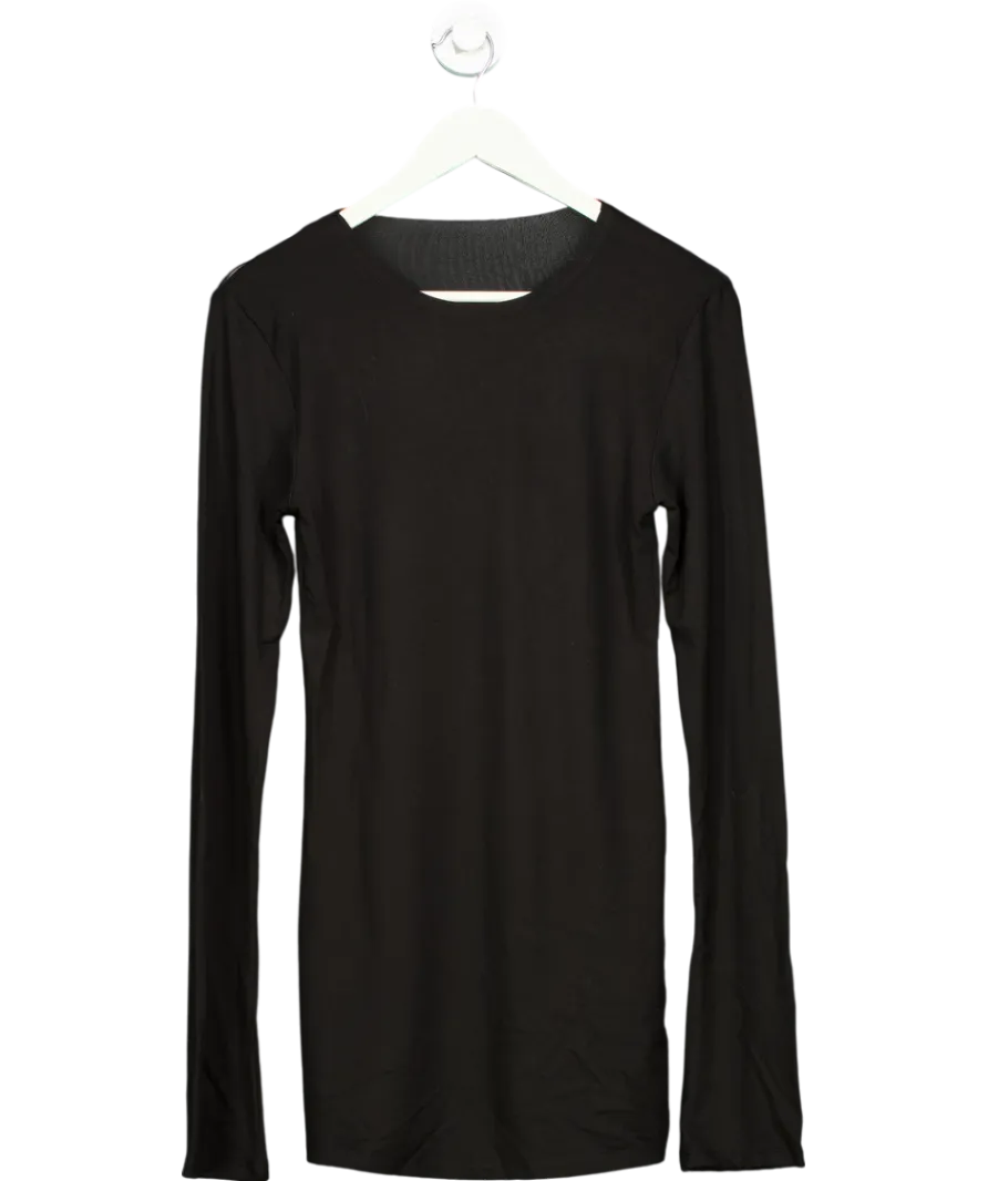 Jaded London Black Flocked Back Mesh Dress UK 8