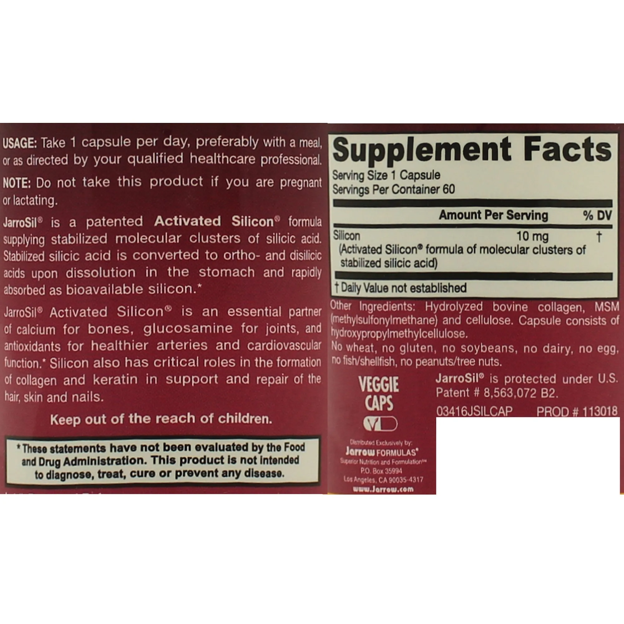 JarroSil Activated Silicon 10mg