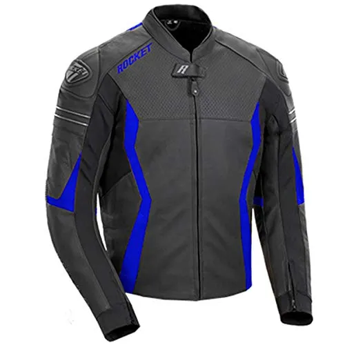 Joe Rocket Men’s GPX Sport Black and Blue Leather Armor Jacket