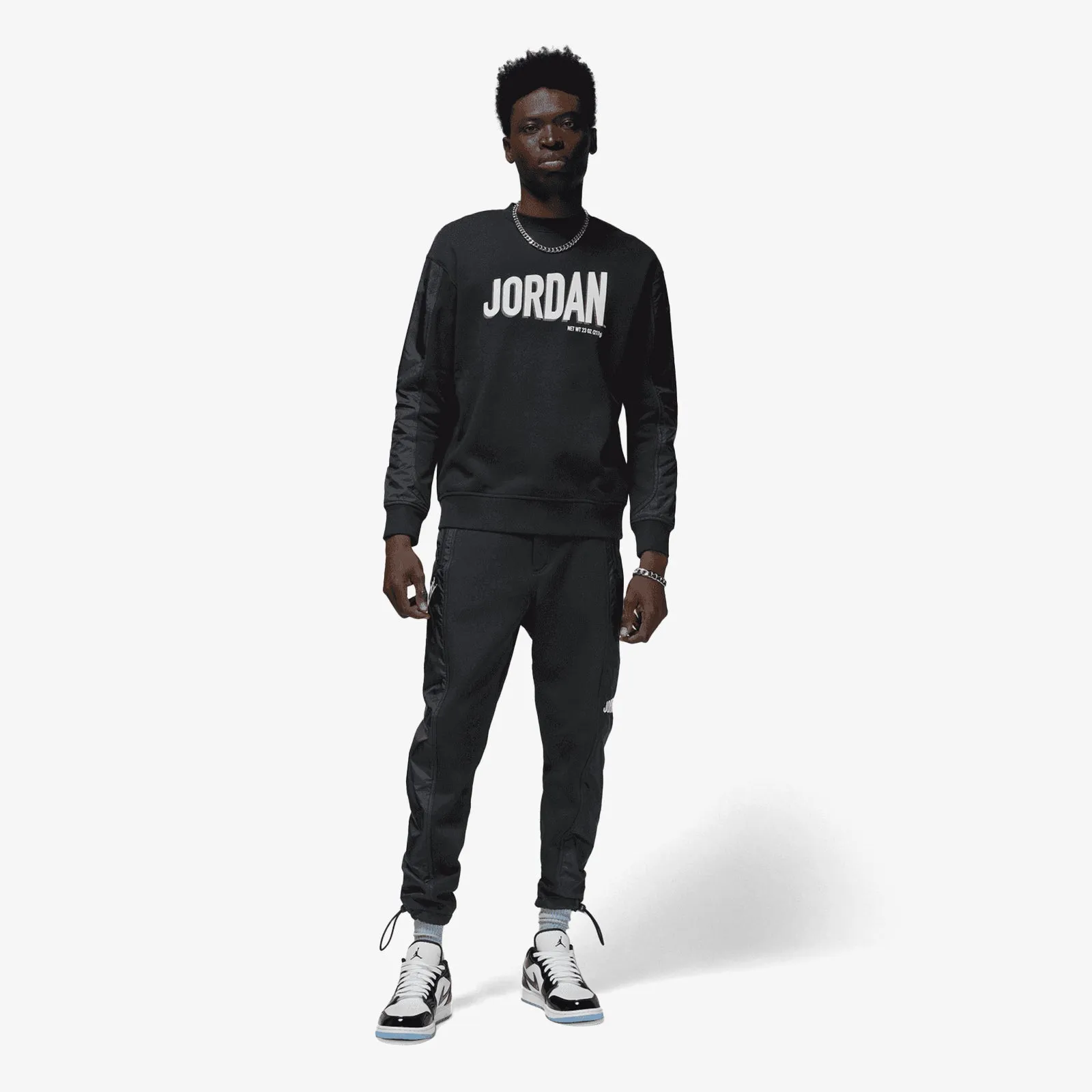 Jordan Flight MVP Graphic Fleece Crew-Neck Sweatshirt - Black