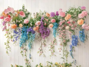 Kate Spring Flower Arch Colorful Fleece Backdrop Designed by Emetselch