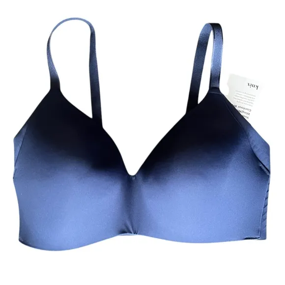 Knix Wingwoman Blue Contour Bra Size 7 Midnight Blue NWT
