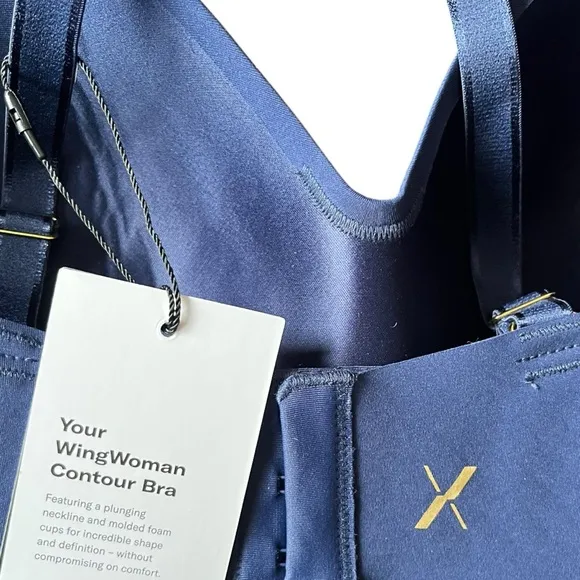Knix Wingwoman Blue Contour Bra Size 7 Midnight Blue NWT