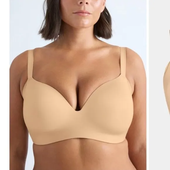 Knix Wingwoman Contour Bra Wireless Size 8  Fits 40D 42D 40DD 42DD 40E Warm Sand