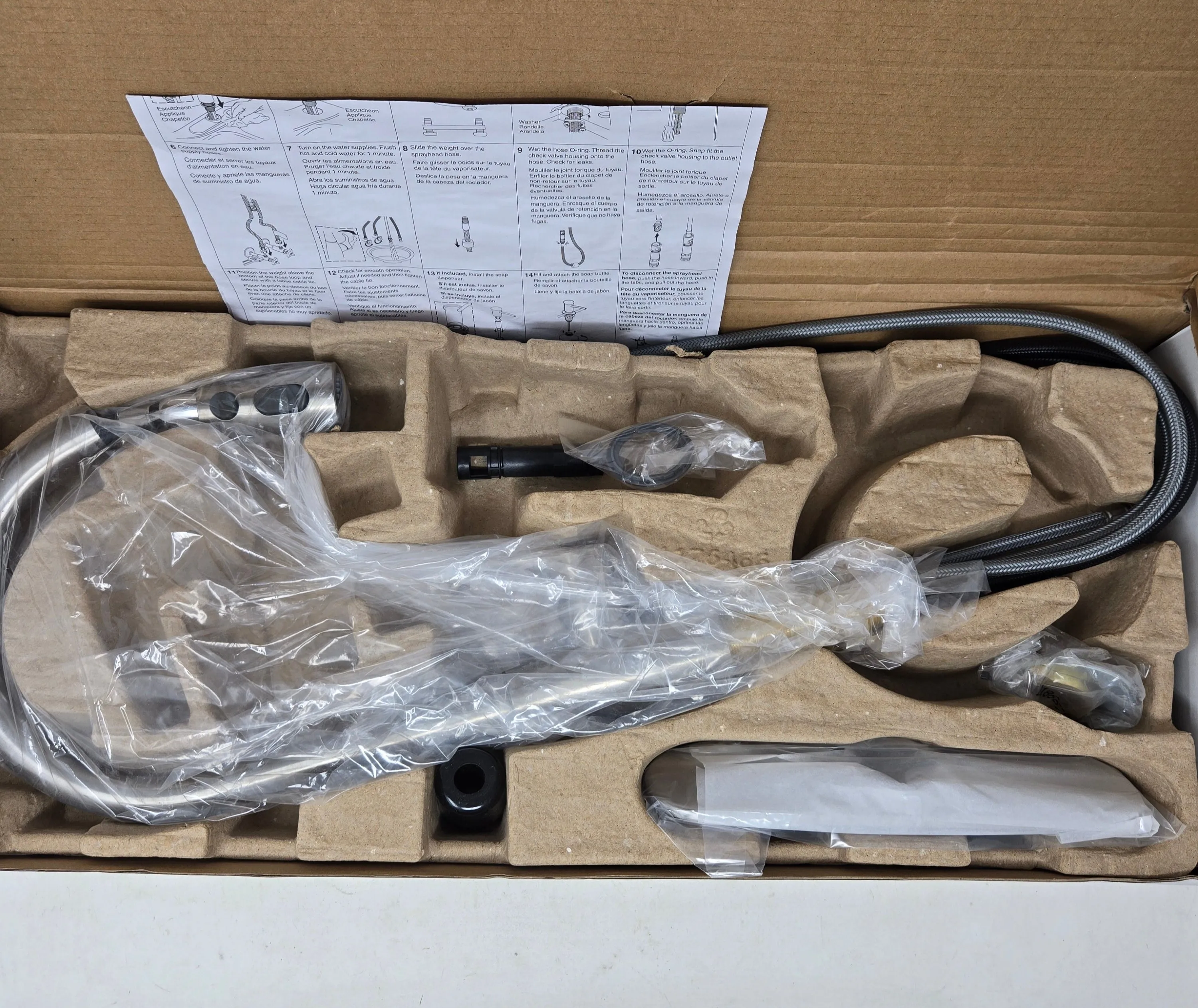 Kohler 596-VS Simplice Pull-down Kitchen Faucet Vibrant Stainless Steel B2C1
