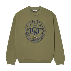 Lacoste - Loose Fitted Printed Sweatshirt in Khaki