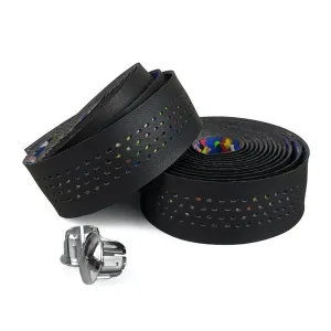 Leather Perforated Bar Tape - Kaleido Black
