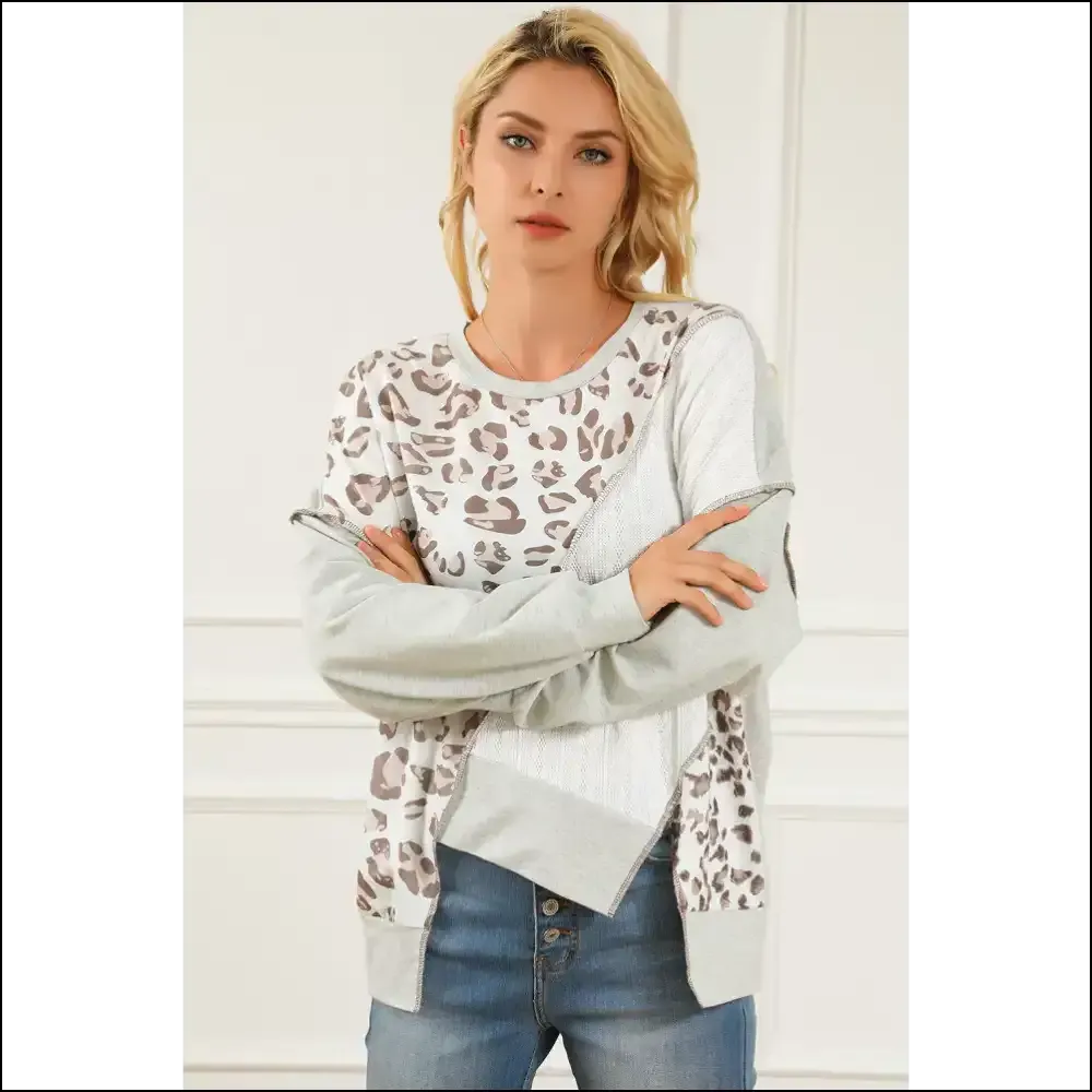 Leopard Exposed Seams Sweatshirt