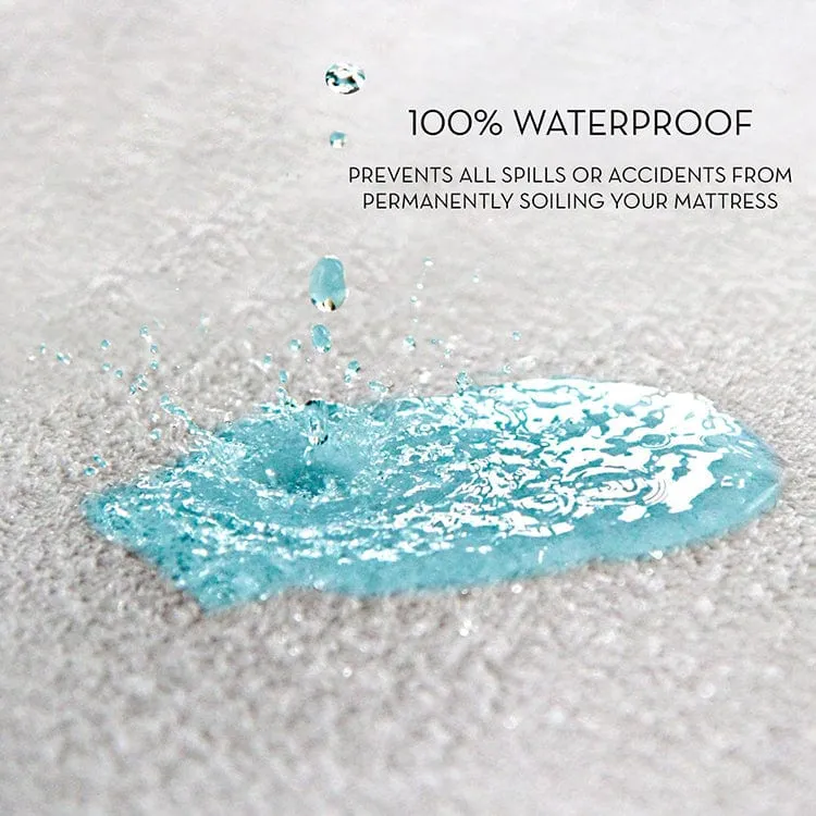 Linen Language Waterproof Mattress Protector Cover