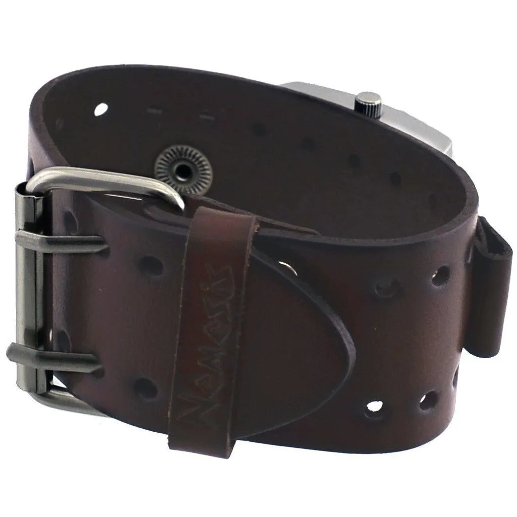 Lite SQ Brown Watch with Perforated Brown Leather Cuff
