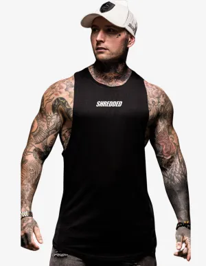 Longline Muscle Tank top - Black / White
