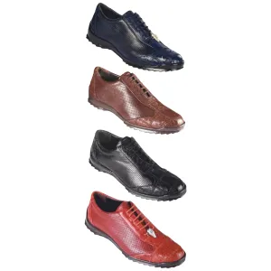 Los Altos Perforated Patchwork Ostrich Quill Sneakers
