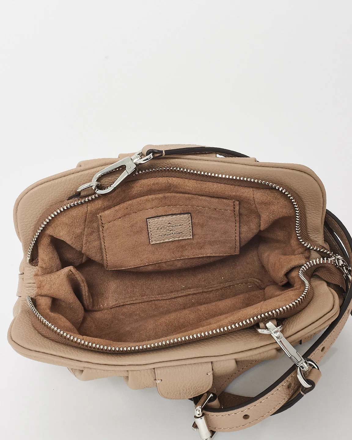 Louis Vuitton Taupe Mahina Leather Mini Scala Pouch