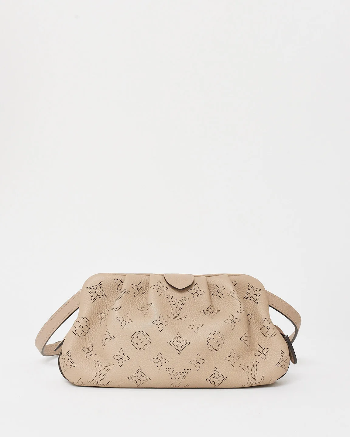Louis Vuitton Taupe Mahina Leather Mini Scala Pouch