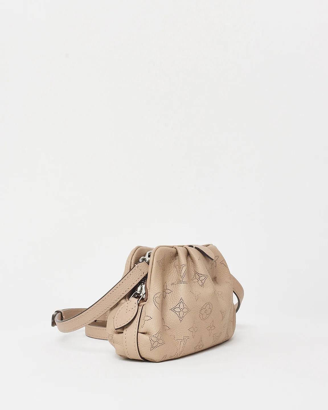 Louis Vuitton Taupe Mahina Leather Mini Scala Pouch