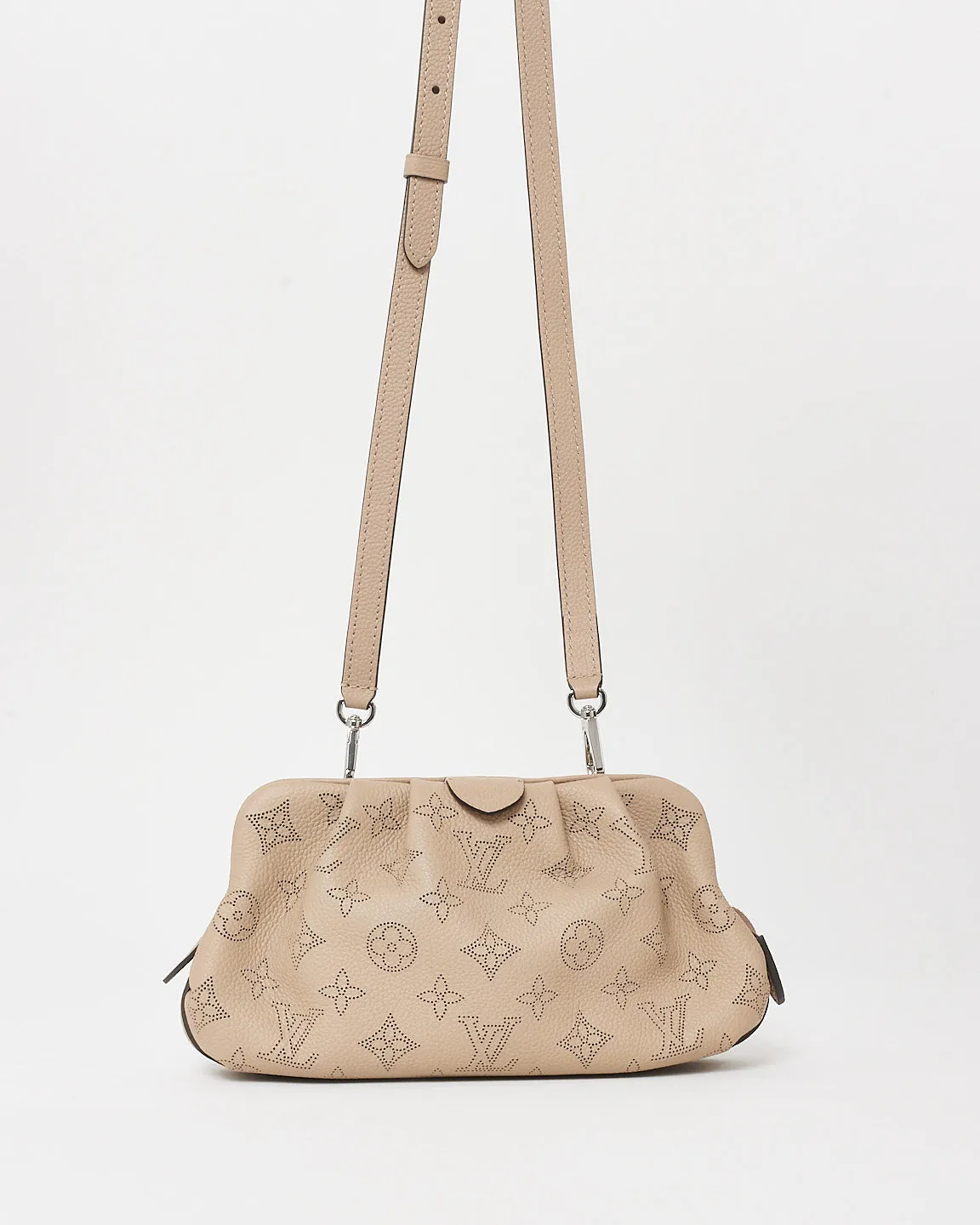 Louis Vuitton Taupe Mahina Leather Mini Scala Pouch