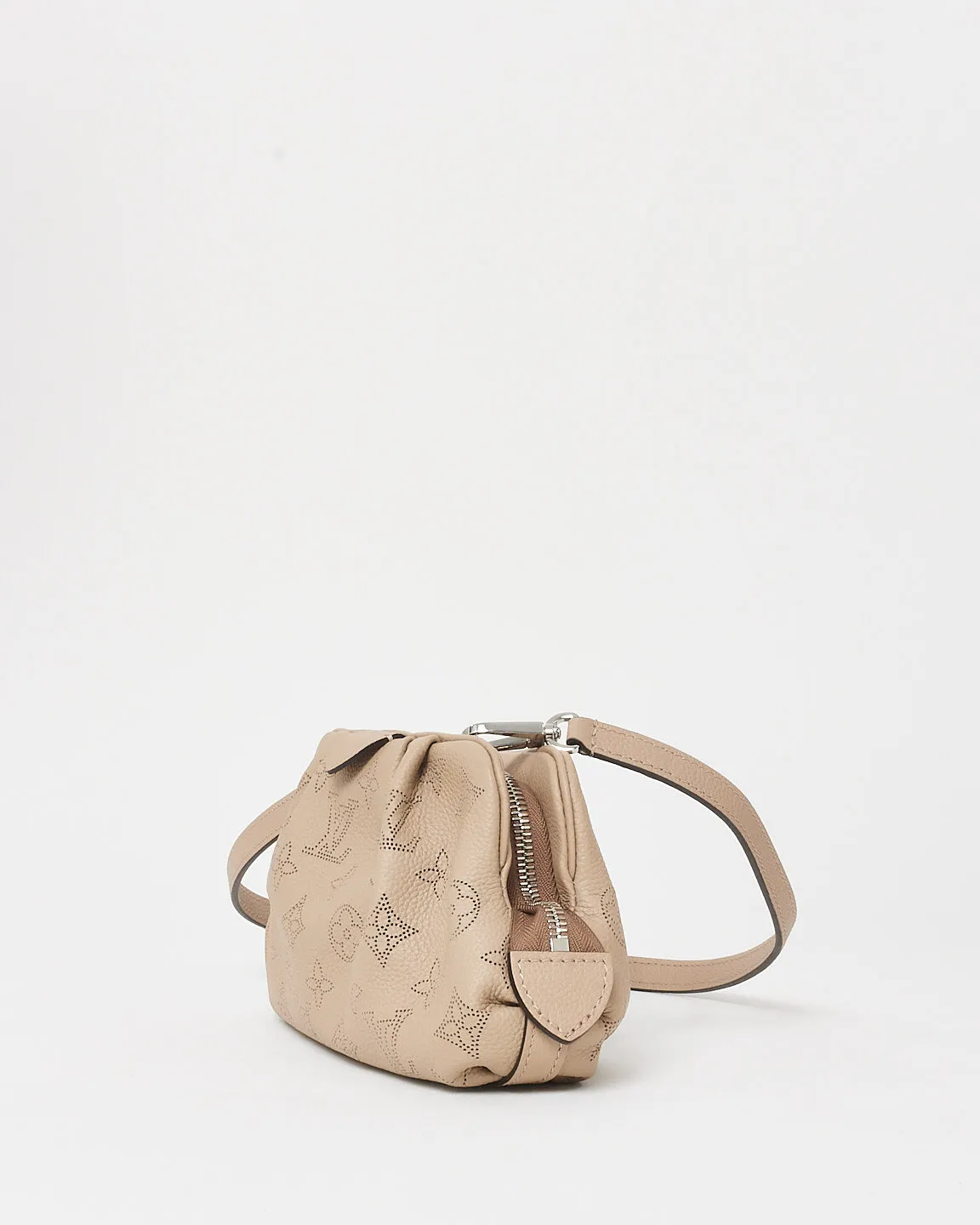 Louis Vuitton Taupe Mahina Leather Mini Scala Pouch