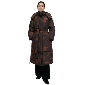 Marimekko Suoja Unikko Down Coat, Brown & Black