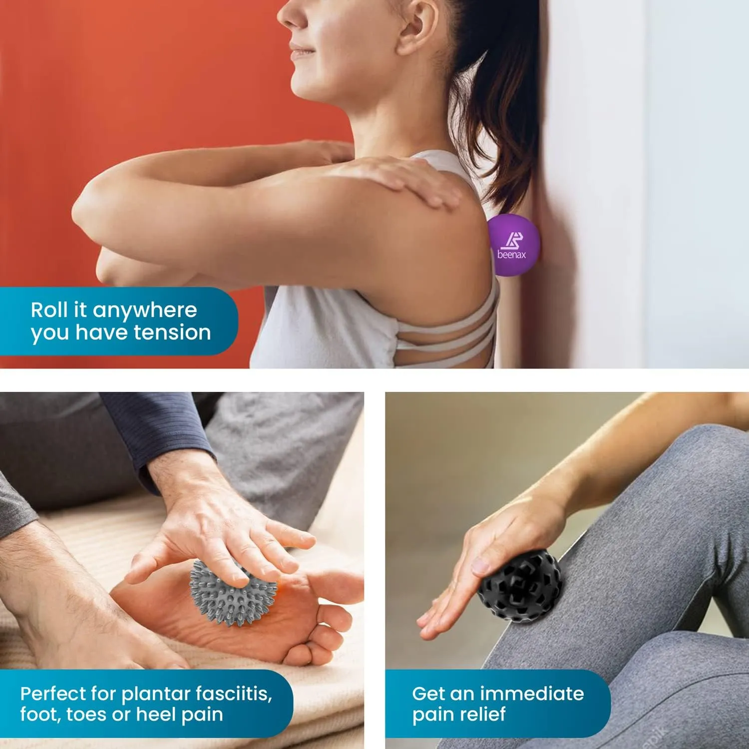 Massage Balls (Set of 3) - Purple