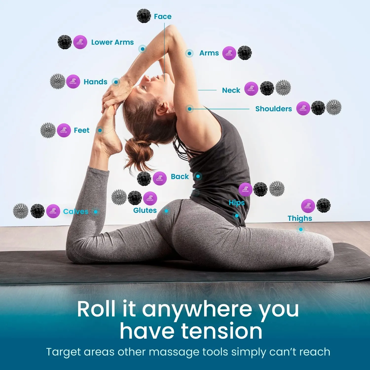 Massage Balls (Set of 3) - Purple