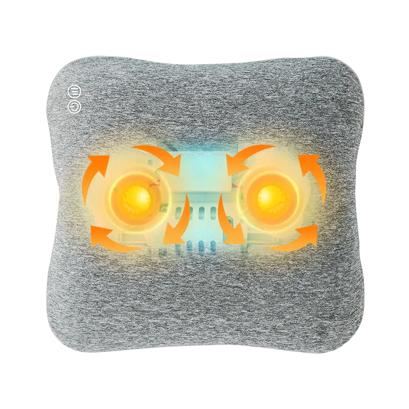 Master Massage Bravo Shiatsu 4D Kneading Deep Tissue Massage Throw Pillow Light Grey